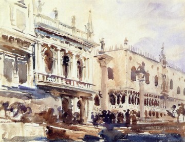  Palace Tableaux - La Piazzetta et le Palais des Doges John Singer Sargent